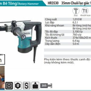 Máy khoan bê tông 1050W Makita HR3530