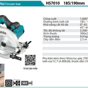 Máy cưa đĩa 185mm Makita HS7010