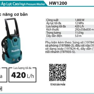 Máy xịt rửa áp lực Makita HW1200