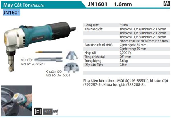 Máy cắt tôn Makita JN1601 550W