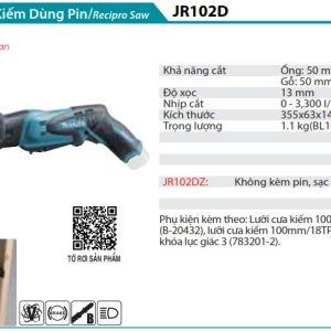 Máy cưa kiếm chạy pin 10.8V Makita JR102DZ