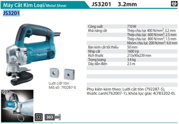 Máy cắt tôn Makita JS3201 3.2mm 710W