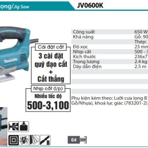 Máy cưa lọng Makita JV0600K 650W