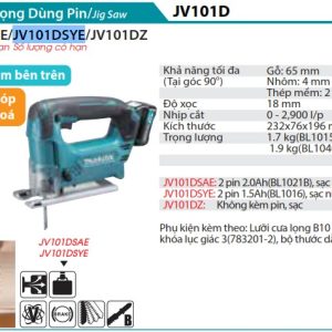 Máy cưa lọng dùng pin Makita JV101DSYE