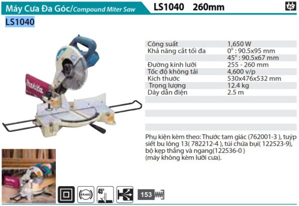 Máy cắt góc đa năng Makita LS1040