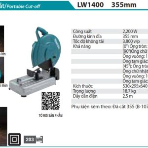 Máy cắt sắt Makita LW1400 (2200W)