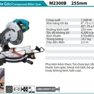 MÁY CƯA ĐA GÓC MAKITA M2300B (255MM) chưa kèm lưỡi cắt