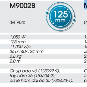 MÁY MÀI GÓC MAKITA  M9003B (150MM/1050W/CÔNG TẮC BÓP)