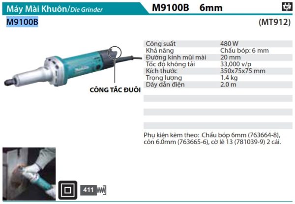 MÁY MÀI KHUÔN MAKITA  M9100B (6MM)