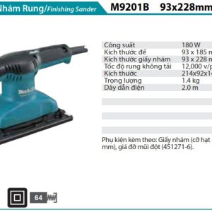 MÁY CHÀ NHÁM QUỸ ĐẠO TRÒN MAKITA  M9202B