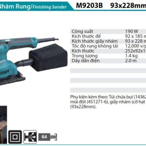 MÁY CHÀ NHÁM RUNG MAKITA  M9203B