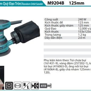 MÁY CHÀ NHÁM QUỸ ĐẠO TRÒN MAKITA M9204B