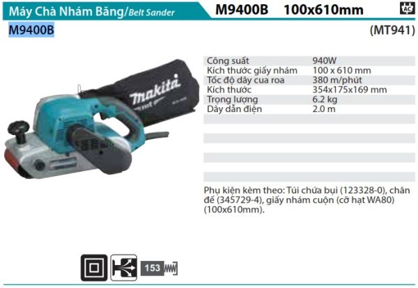 MÁY CHÀ NHÁM BĂNG Makita  M9400B (100MMX610MM)