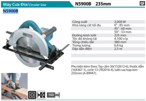 MÁY CƯA ĐĨA Makita N5900B