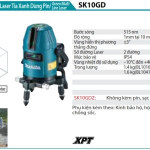 MÁY CÂN MỰC LASER TIA XANH DÙNG PIN Makita SK10GDZ (12V M (không kèm pin sạc)