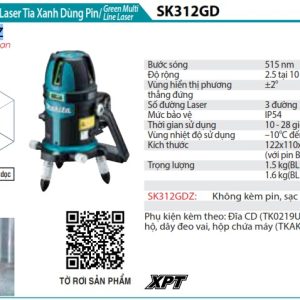 MÁY CÂN MỰC LASER TIA XANH Makita SK312GDZ (12V MAX) (không kèm pin sạc)