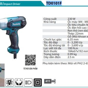 MÁY BẮT VÍT Makita  TD0101F