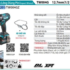 MÁY SIẾT BU LÔNG DÙNG PIN Makita TW004GD201