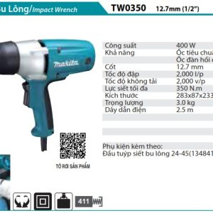 MÁY SIẾT BU LÔNG(12.7MM) Makita TW0350