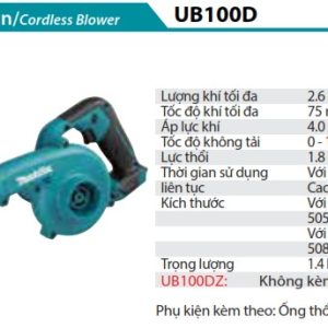 MÁY THỔI ĐEO VAI DÙNG PIN Makita UB002CZ01 (CHỈ DÙNG CHUNG (không kèm pin sạc)