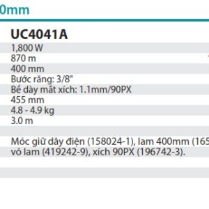 MÁY CƯA XÍCH DÙNG ĐIỆN Makita UC3041A(300MM/90PX)