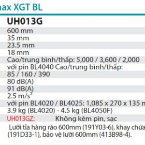 MÁY TỈA HÀNG RÀO DÙNG PIN Makita UH014GZ (750MM/BL)(40V (không kèm pin sạc)