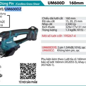 MÁY TỈA CỎ DÙNG PIN Makita UM600DZ (12V MAX) (không kèm pin sạc)