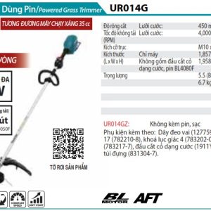 MÁY CẮT CỎ DÙNG PIN Makita UR014GZ (BL)(40V MAX)