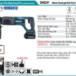 Máy Khoan Bê Tông 3 Chức Năng Dùng Pin(không kèm pin sạc) - Makita DHR241Z