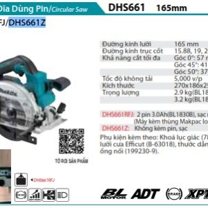 Máy Cưa Đĩa(165MM/AWS/BL)(18V) (không kèm pin sạc) - Makita DHS661Z