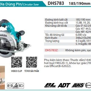 Máy Cưa Đĩa Dùng Pin(185MM/AWS/BL) (không kèm pin sạc) - Makita DHS783Z