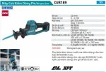 Máy Cưa Kiếm Dùng Pin(BL)(18V) (không kèm pin sạc) - Makita DJR189Z