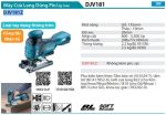 Máy Cưa Lọng Dùng Pin(BL)(18V) (không kèm pin sạc) - Makita DJV181Z