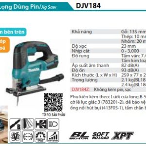 Máy Cưa Lọng Dùng Pin(BL)(18V) (không kèm pin sạc) - Makita DJV184Z