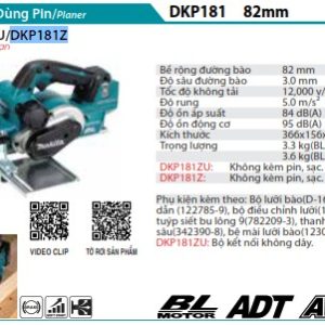 Máy Bào Dùng Pin(AWS/BL)(18V) (không kèm pin sạc) - Makita DKP181Z