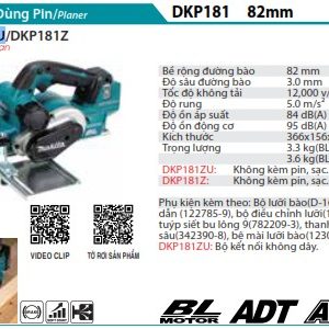 Máy Bào Dùng Pin(AWS/BL)(18V) (không kèm pin sạc) - Makita DKP181ZU