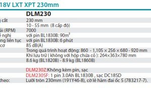 Máy Cắt Cỏ Đẩy Dùng Pin(230MM)(18V) (kèm 01 pin 3.0 + sạc) - Makita DLM230SF