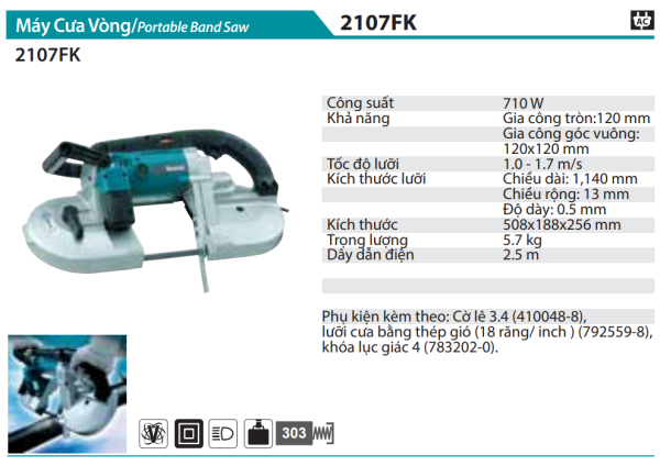 Máy Cưa Vòng(120MMX120MM) - Makita 2107FK