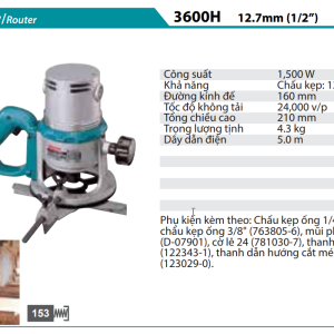 Máy Phay(12,7MM/1/2'') - Makita 3600H