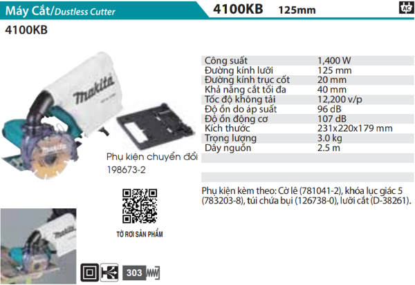 Máy Cắt Đá/Gạch(125MM) - Makita 4100KB