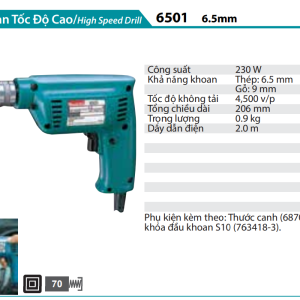 Máy Khoan Tốc Độ Cao(6.5MM) - Makita 6501