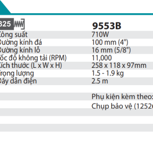 Máy Mài Góc(100MM/710W/Công Tắc Đuôi) - Makita 9553B