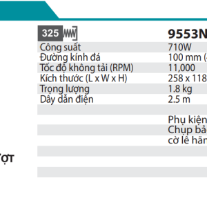 Máy Mài Góc(100MM/710W/Công Tắc Trượt) - Makita 9553NB