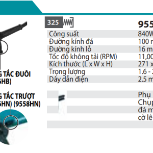 Máy Mài Góc(100MM/840W/Công Tắc Đuôi) - Makita 9556HB