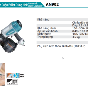 Máy Bắn Đinh Cuộn Pallte Dùng Hơi - Makita AN902