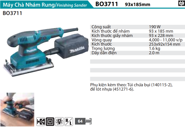 Máy Chà Nhám Rung - Makita BO3711