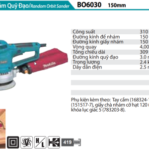 Máy Chà Nhám Qũy Đạo - Makita BO6030