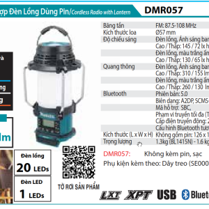 Radio Kết Hợp Đèn Lồng Dùng Pin(18V/14.4V) - Makita DMR057