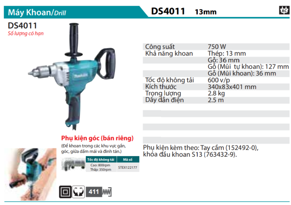 Máy Khoan(13MM) - Makita DS4011