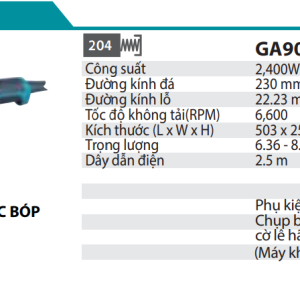 Máy Mài Góc(230MM/2400W/CÔNG TẮC BÓP) - Makita GA9030